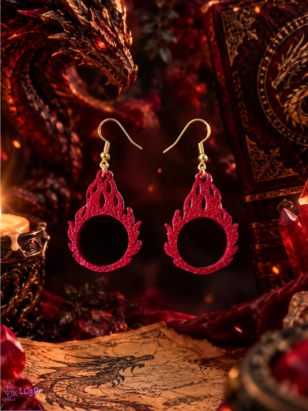Women Jewelry Red Flame Drop Earrings - Unbranded